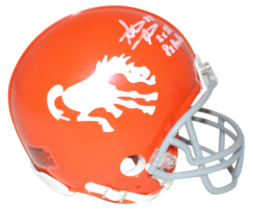 Steve Atwater Autographed Denver Broncos Orange 62-65 Mini Helmet 2 Insc 26279