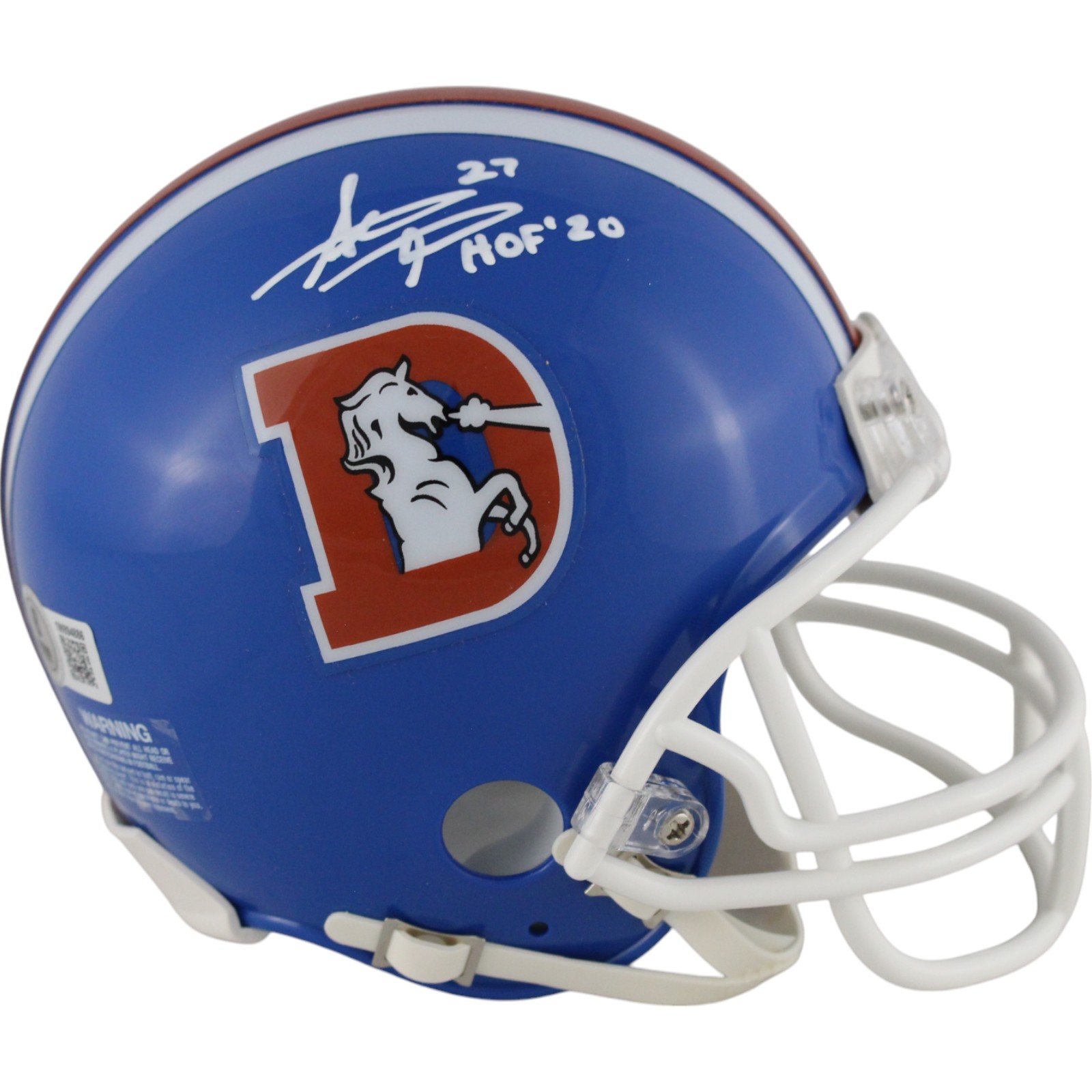 Steve Atwater Autographed Denver Broncos VSR4 TB Mini Helmet HOF Beckett 49064
