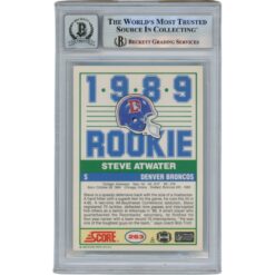 Steve Atwater Signed 1989 Score #263 Slab Trading Card HOF 10 Auto Beckett 49060