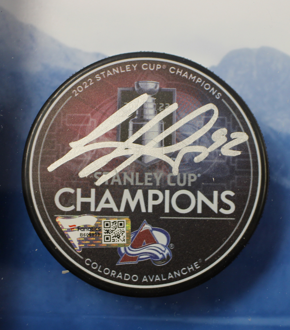 Colorado Avalanche Framed Collage Signed Pucks Makar Mackinnon +2 FAN