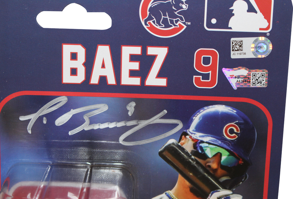 Javier Baez Autographed/Signed Mini Bobble Head Chicago Cubs Beckett