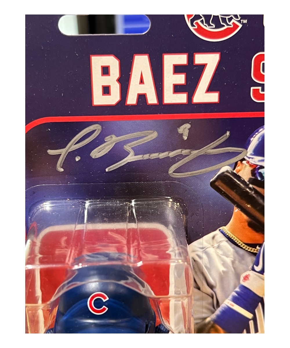 Javier Baez Signed Mini Bobble Head Chicago Cubs Dual Authentication FAN