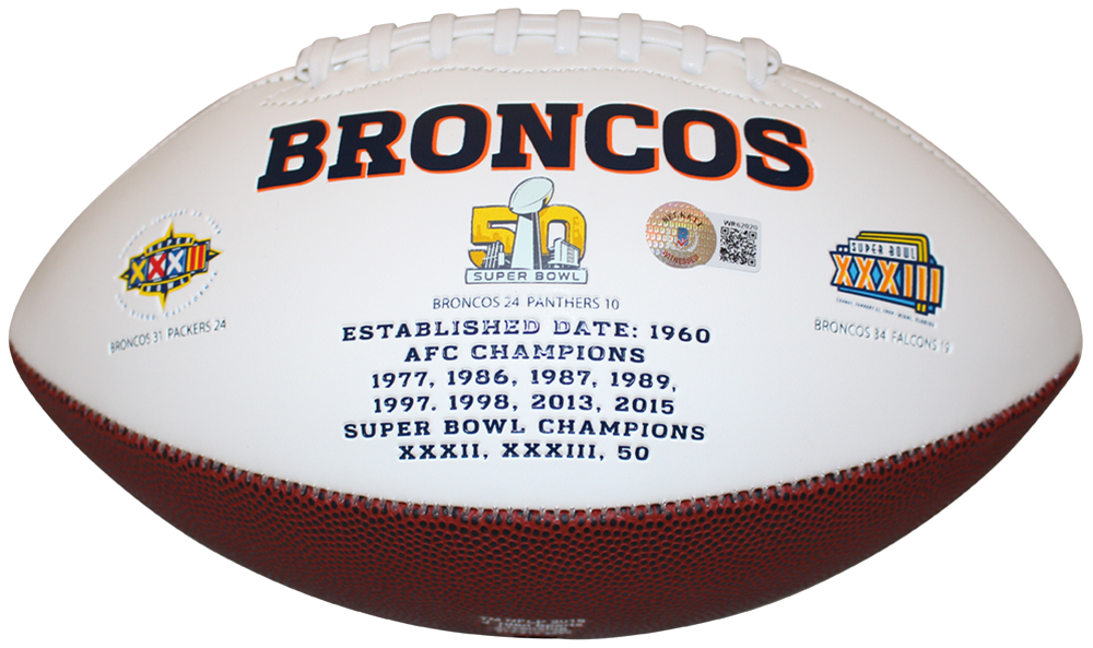 Champ Bailey Autographed/Signed Denver Broncos Logo Football Beckett
