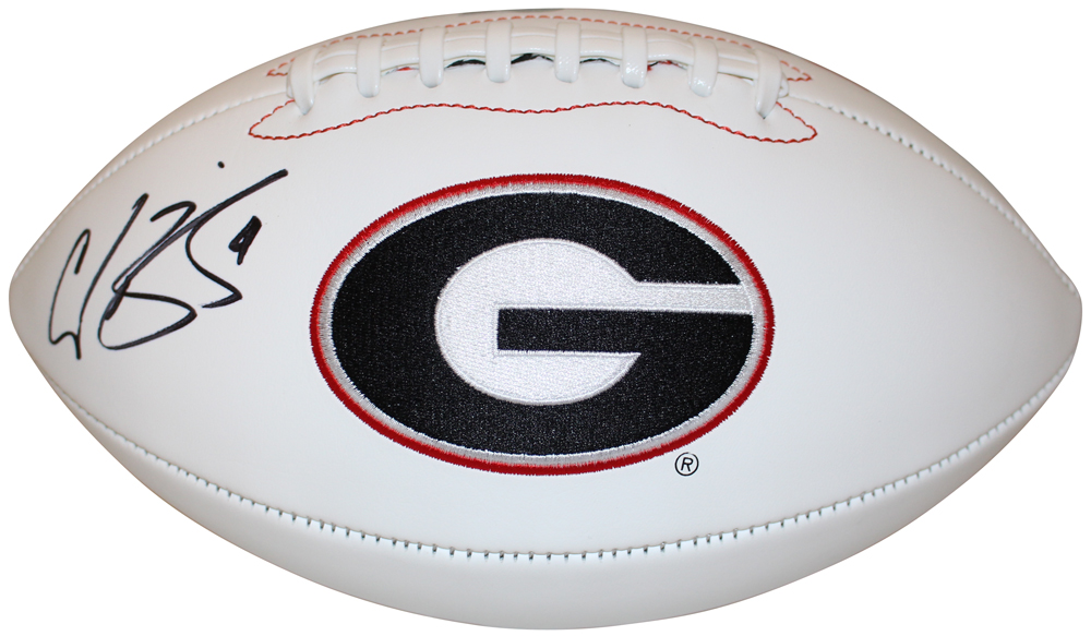 Champ Bailey Autographed/Signed Georgia Bulldogs Logo Football Beckett