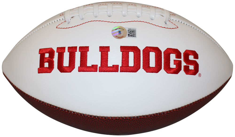 Champ Bailey Autographed/Signed Georgia Bulldogs Logo Football Beckett