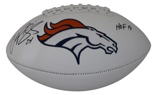 Champ Bailey Autographed Denver Broncos White Logo Football HOF JSA 21287