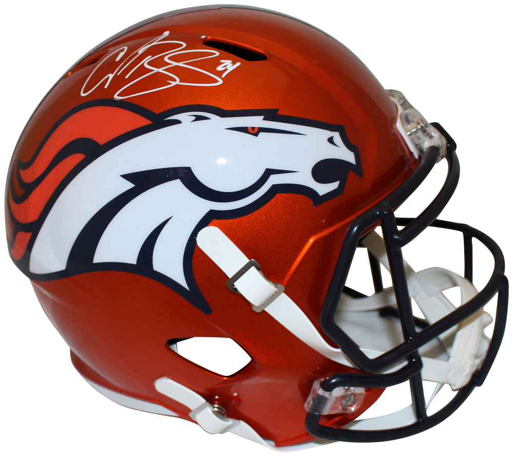 Champ Bailey Signed Denver Broncos F/S Flash Speed Helmet Beckett