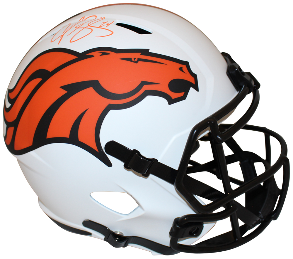Champ Bailey Signed Denver Broncos F/S Lunar Speed Helmet Beckett