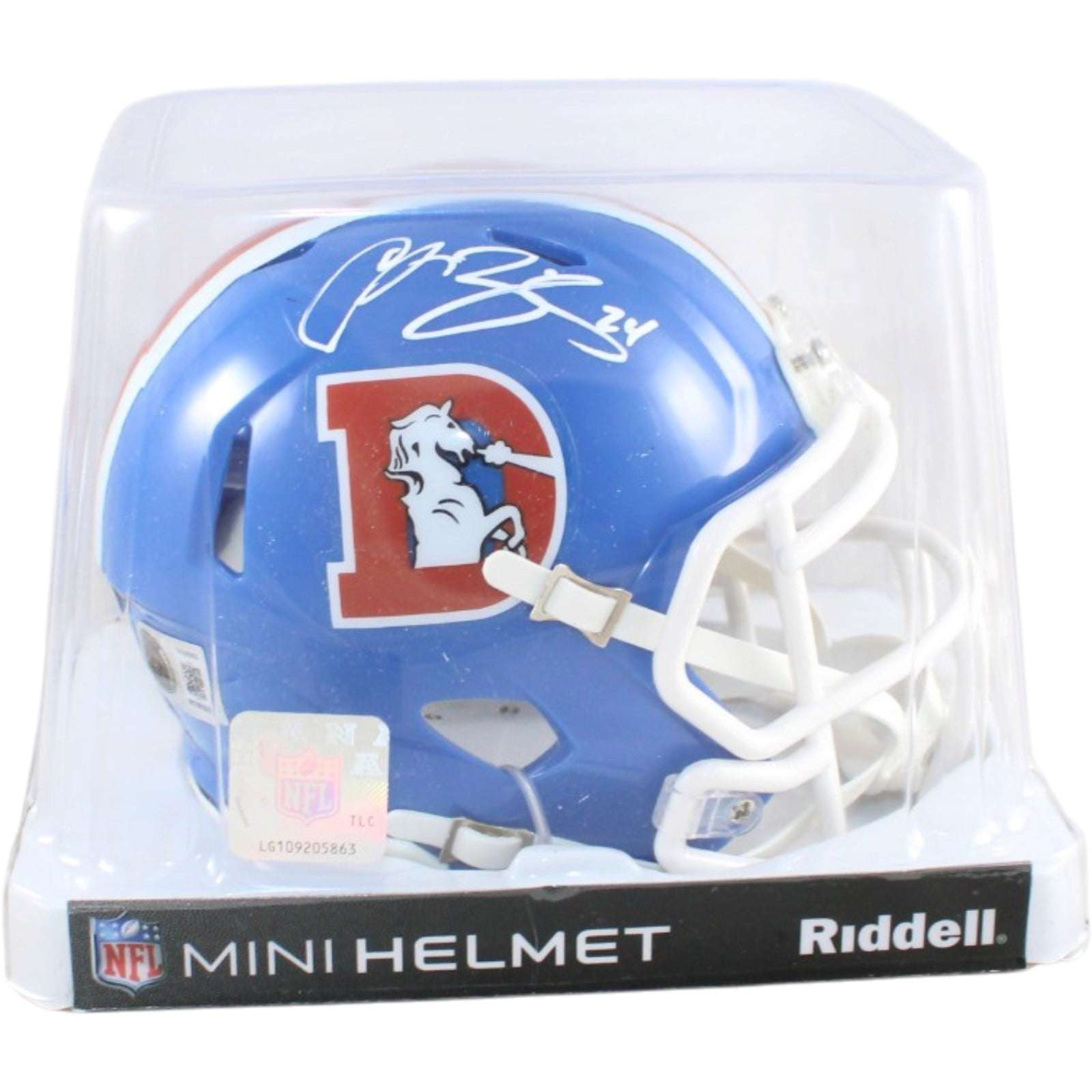 Champ Bailey Autographed/Signed Denver Broncos Mini Helmet Beckett Witness 58658 5 Champ Bailey Autographed/Signed Denver Broncos Mini Helmet Beckett Witness 58658