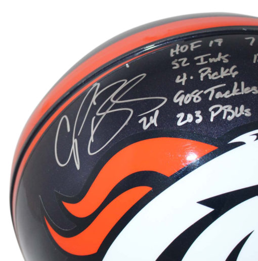 Champ Bailey Autographed Denver Broncos Authentic Helmet 8 Insc JSA 23971