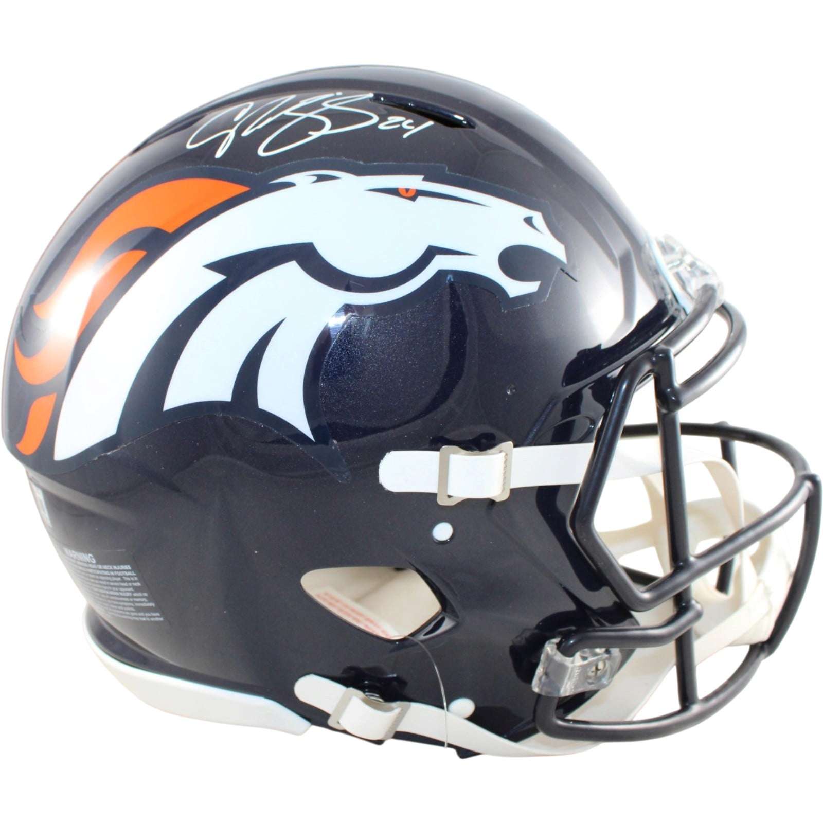 Champ Bailey Autographed Denver Broncos Pro Helmet 97 TB Beckett Witness 58664