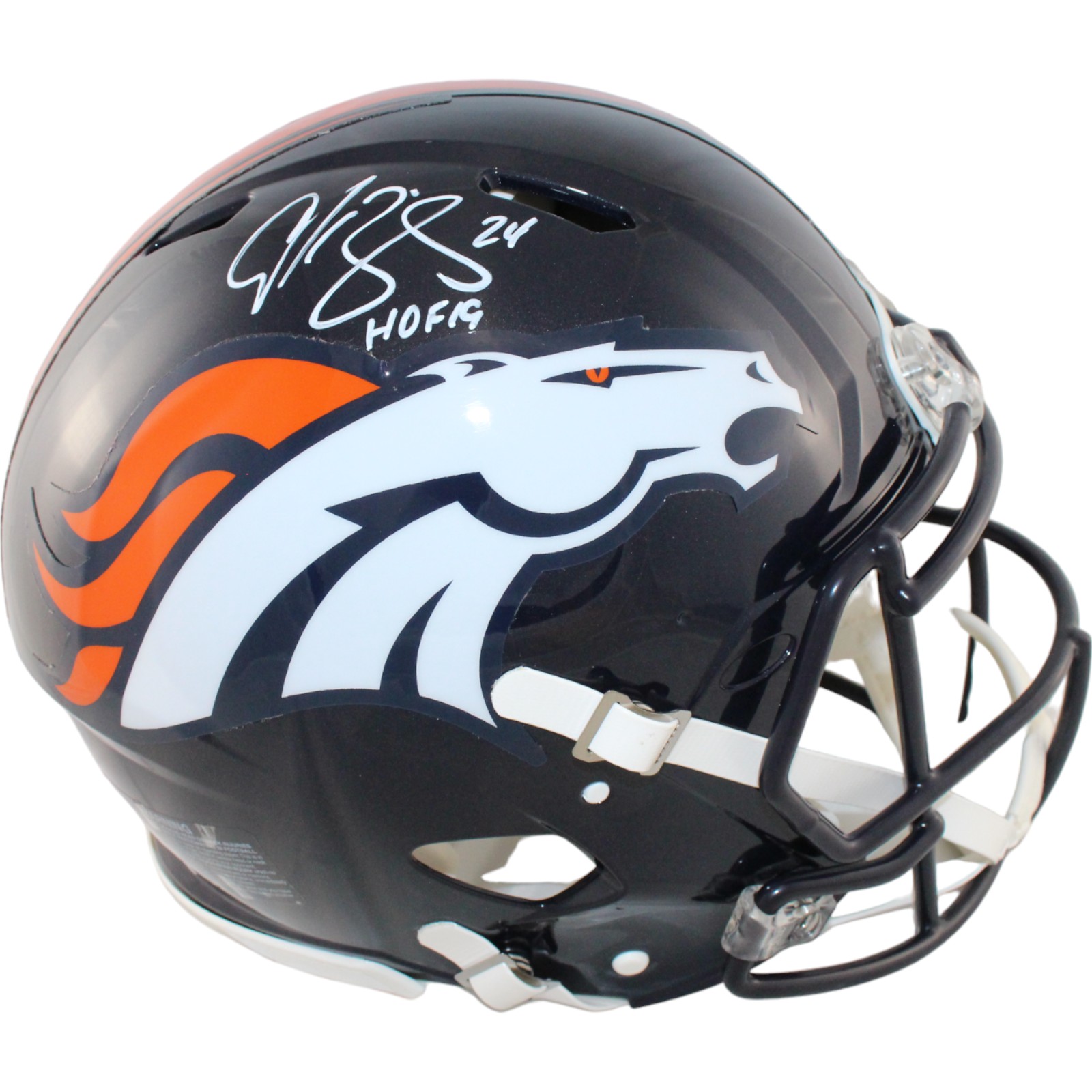 Champ Bailey Signed Denver Broncos Authentic Helmet Insc. Beckett