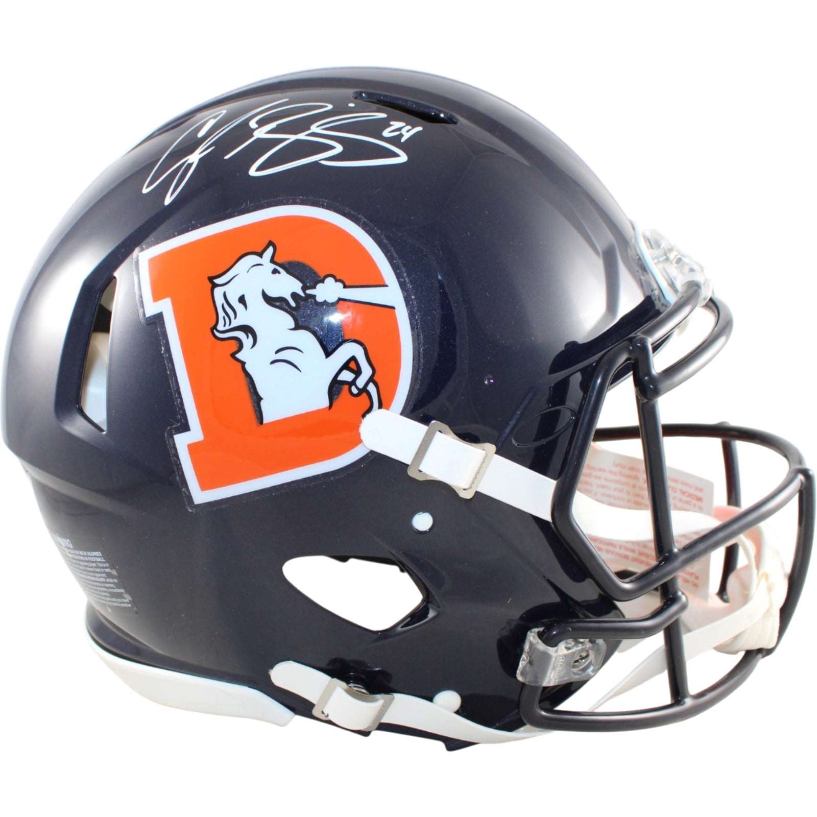Champ Bailey Autographed Denver Broncos Pro Helmet Color Rush Beckett WIT 58675
