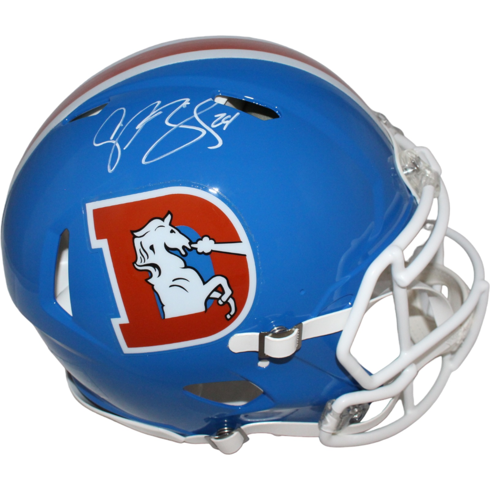 Champ Bailey Signed Denver Broncos Authentic TB Helmet Beckett