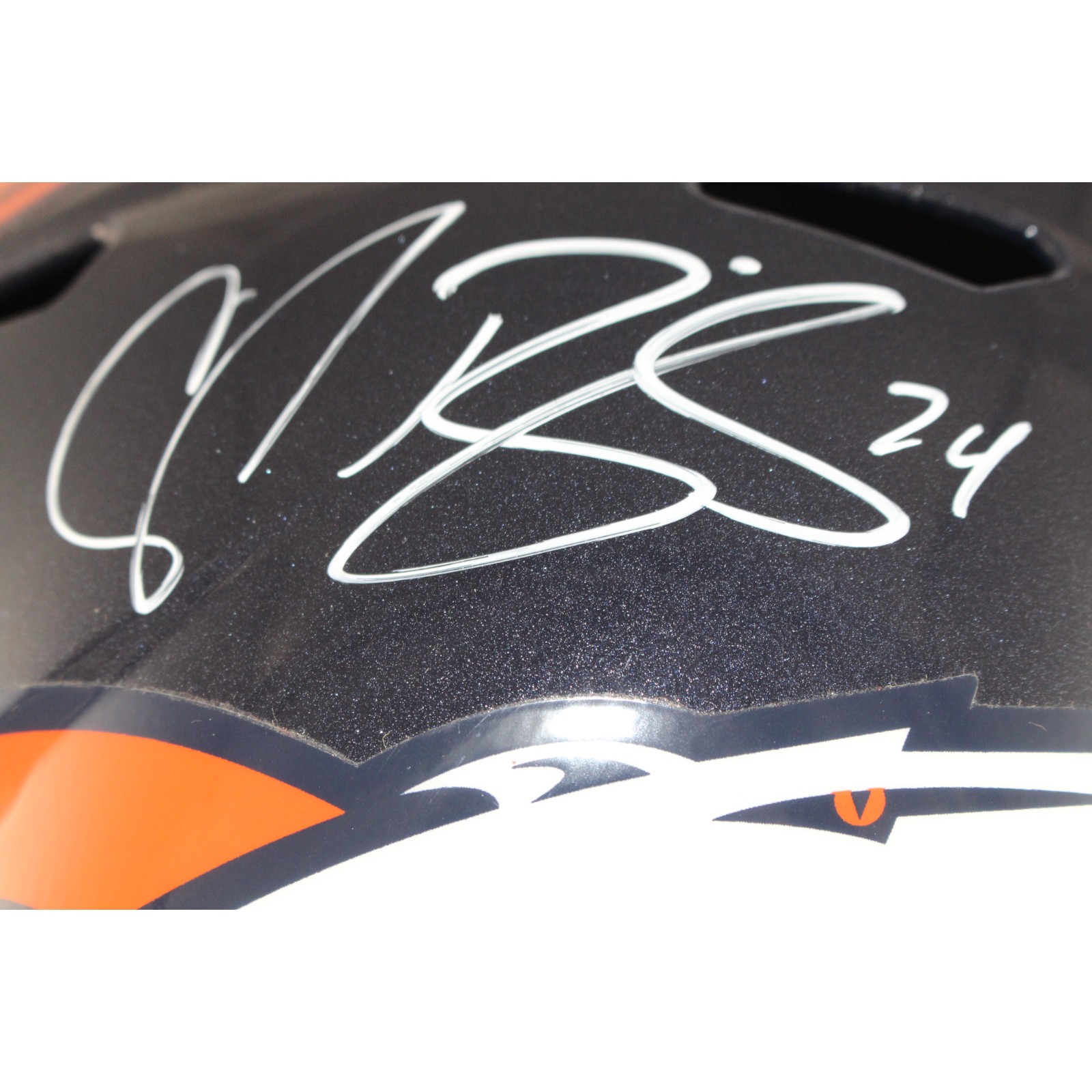 Champ Bailey Autographed/Signed Denver Broncos F/S TB Helmet Visor Beckett 51255