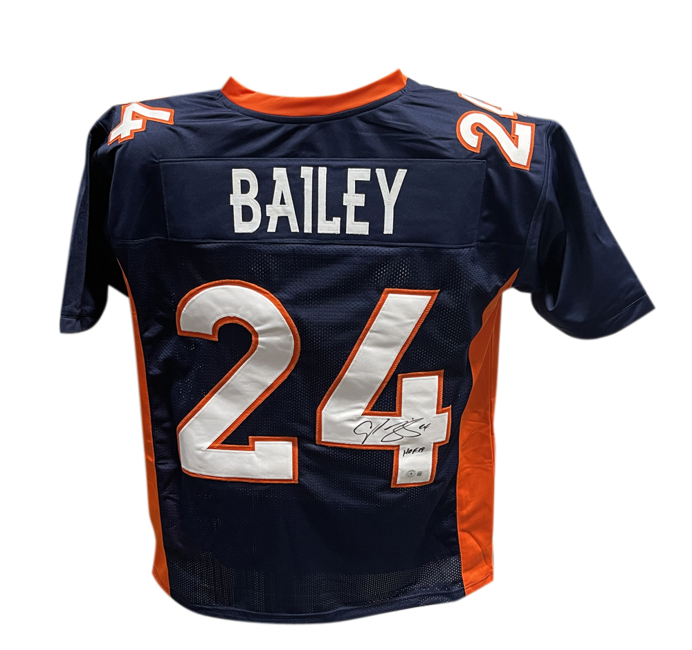 Champ Bailey Autographed/Signed Pro Style Jersey Navy Beckett