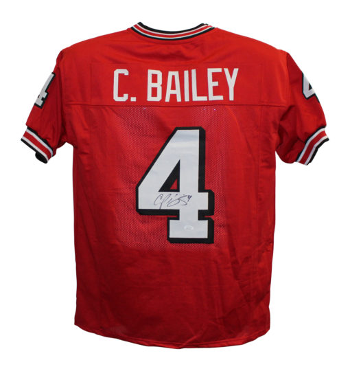 Champ Bailey Autographed/Signed Georgia Bulldogs Red XL Jersey JSA 21715