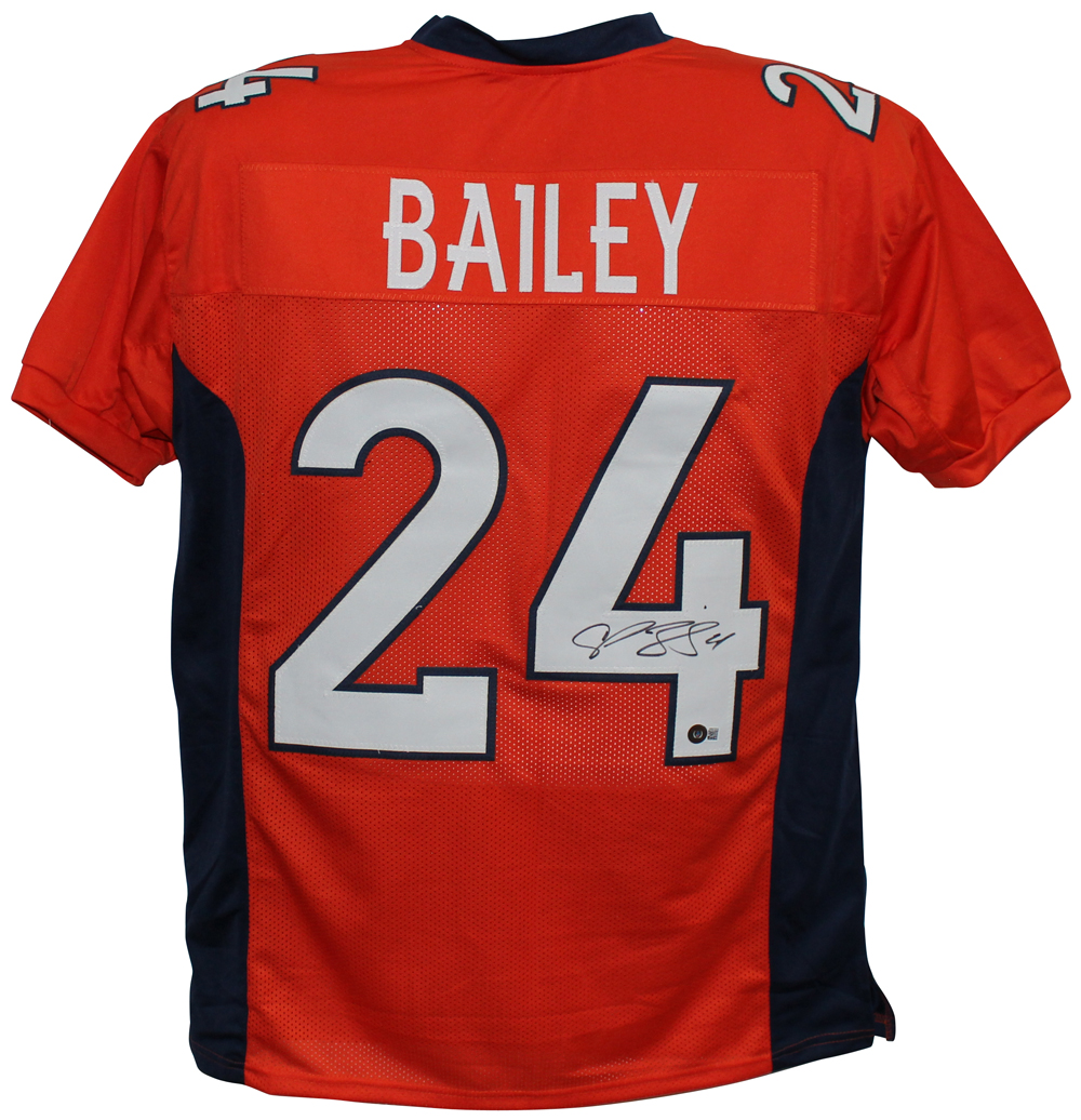 Champ Bailey Autographed/Signed Pro Style Orange XL Jersey Beckett