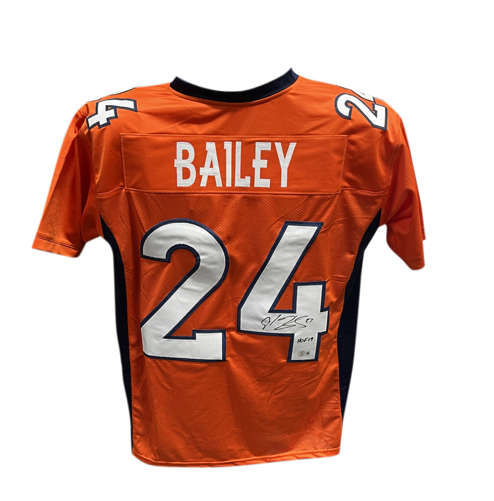 Champ Bailey Autographed/Signed Pro Style Jersey Orange Beckett