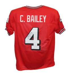 Champ Bailey Autographed/Signed College Style Red Jersey Beckett 30550