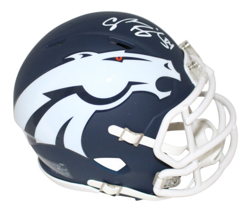 Champ Bailey Autographed/Signed Denver Broncos AMP Mini Helmet JSA 21321