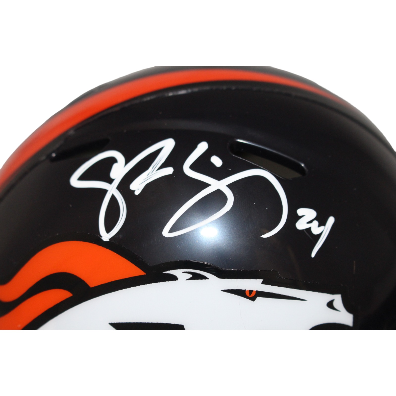 Champ Bailey Autographed Denver Broncos Speed Mini Helmet Beckett