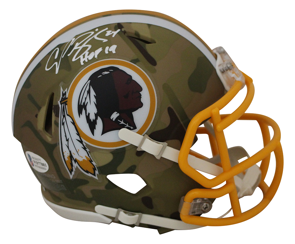 Champ Bailey Signed Washington Redskins Camo Mini Helmet HOF BAS 31205