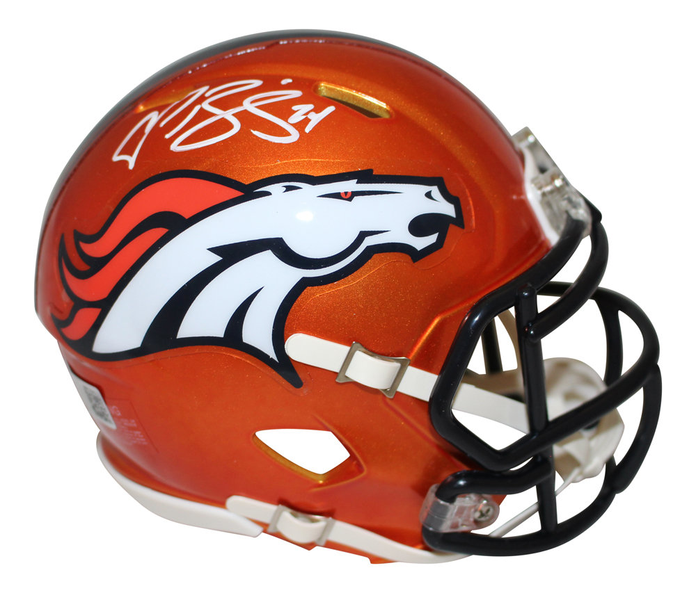 Champ Bailey Autographed Denver Broncos Flash Mini Helmet Beckett