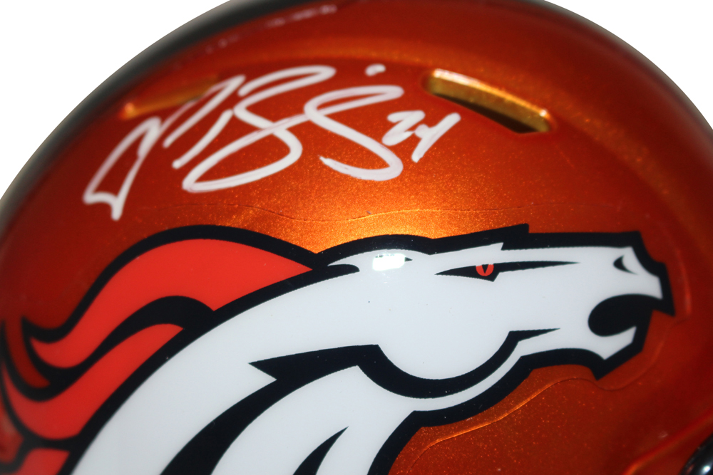 Champ Bailey Autographed Denver Broncos Flash Mini Helmet Beckett