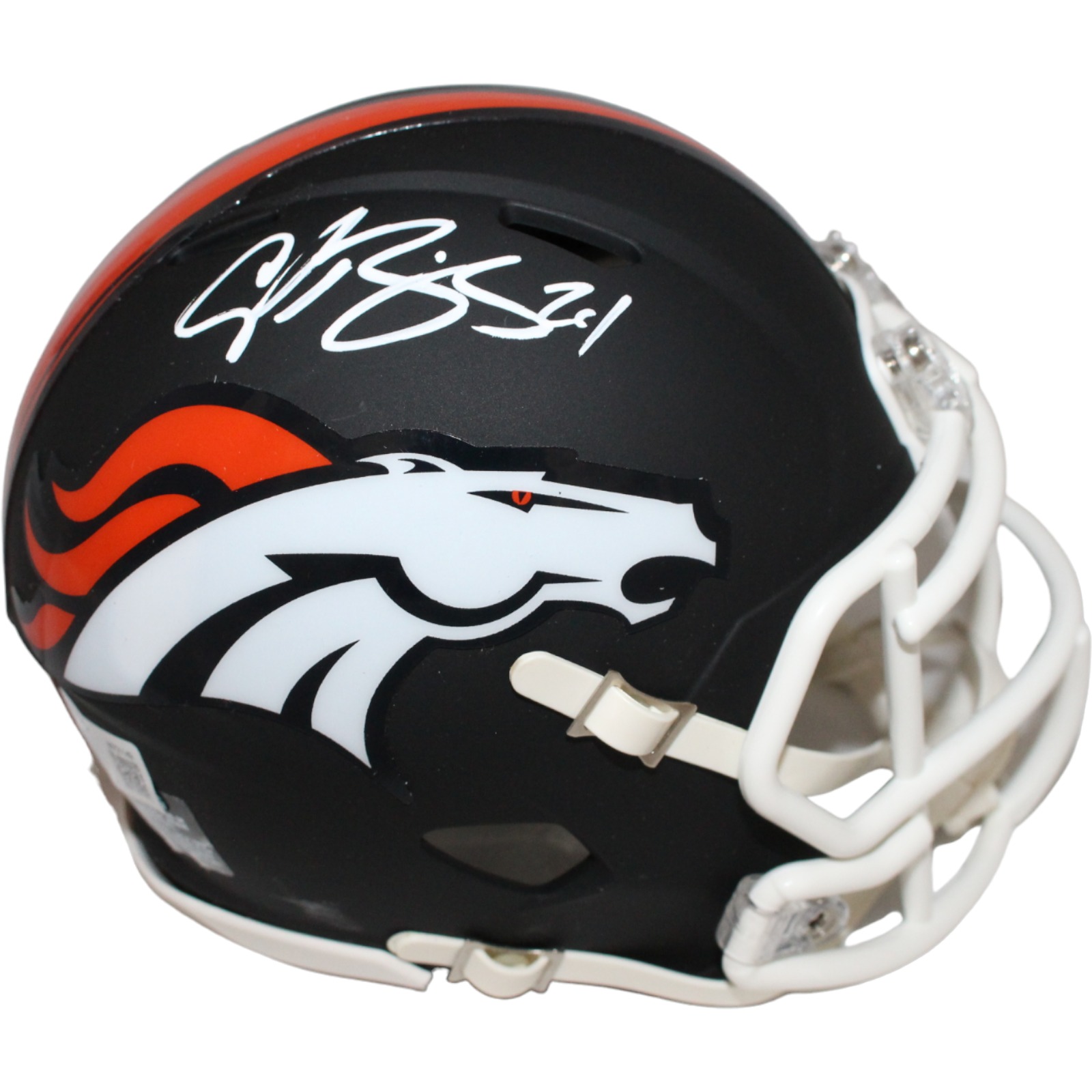Champ Bailey Autographed Denver Broncos Black Mini Helmet Beckett