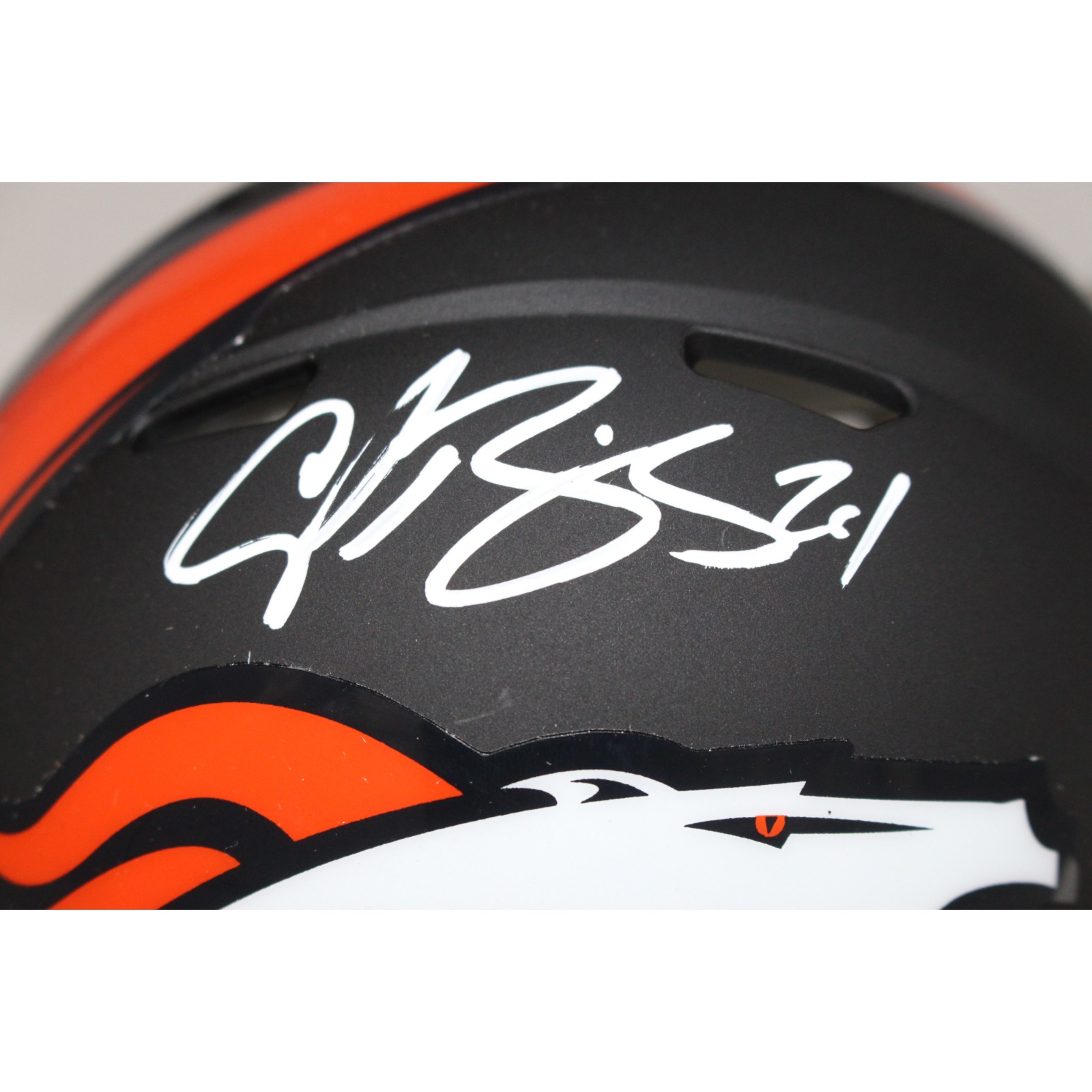 Champ Bailey Autographed Denver Broncos Black Mini Helmet Beckett