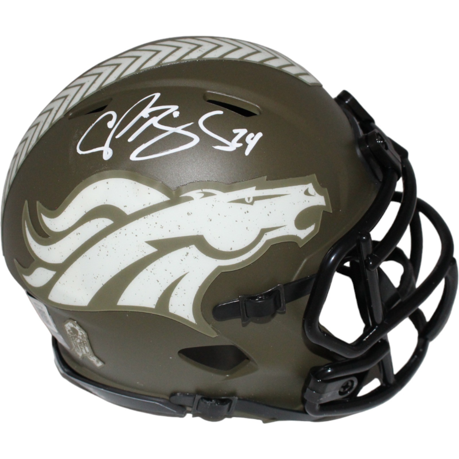 Champ Bailey Autographed Denver Broncos Salute Mini Helmet Beckett