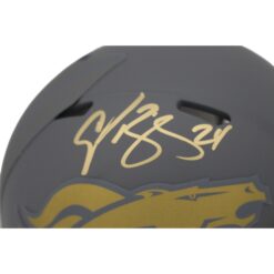 Champ Bailey Autographed/Signed Denver Broncos Slate Mini Helmet Beckett 48651