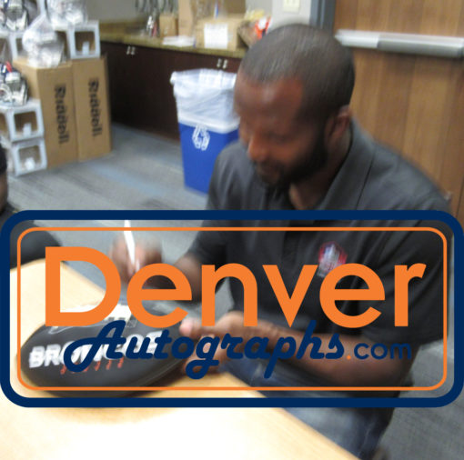 Champ Bailey Autographed/Signed Denver Broncos Black Logo Football JSA 21263