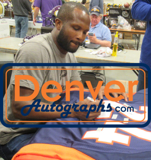 Champ Bailey Autographed/Signed Denver Broncos Blue XL Jersey HOF JSA 23977