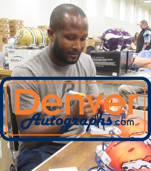 Champ Bailey Autographed Denver Broncos Blaze Mini Helmet HOF JSA 23981