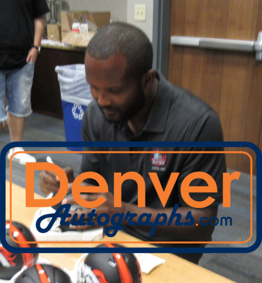 Champ Bailey Autographed Denver Broncos Black Matte Mini Helmet JSA 21348