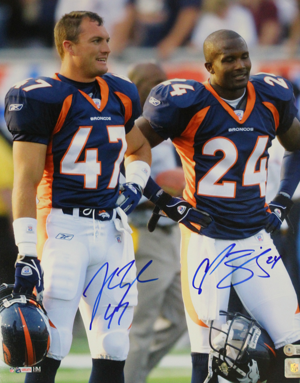 Champ Bailey & John Lynch Autographed Denver Broncos 16x20 Photo BAS 32849