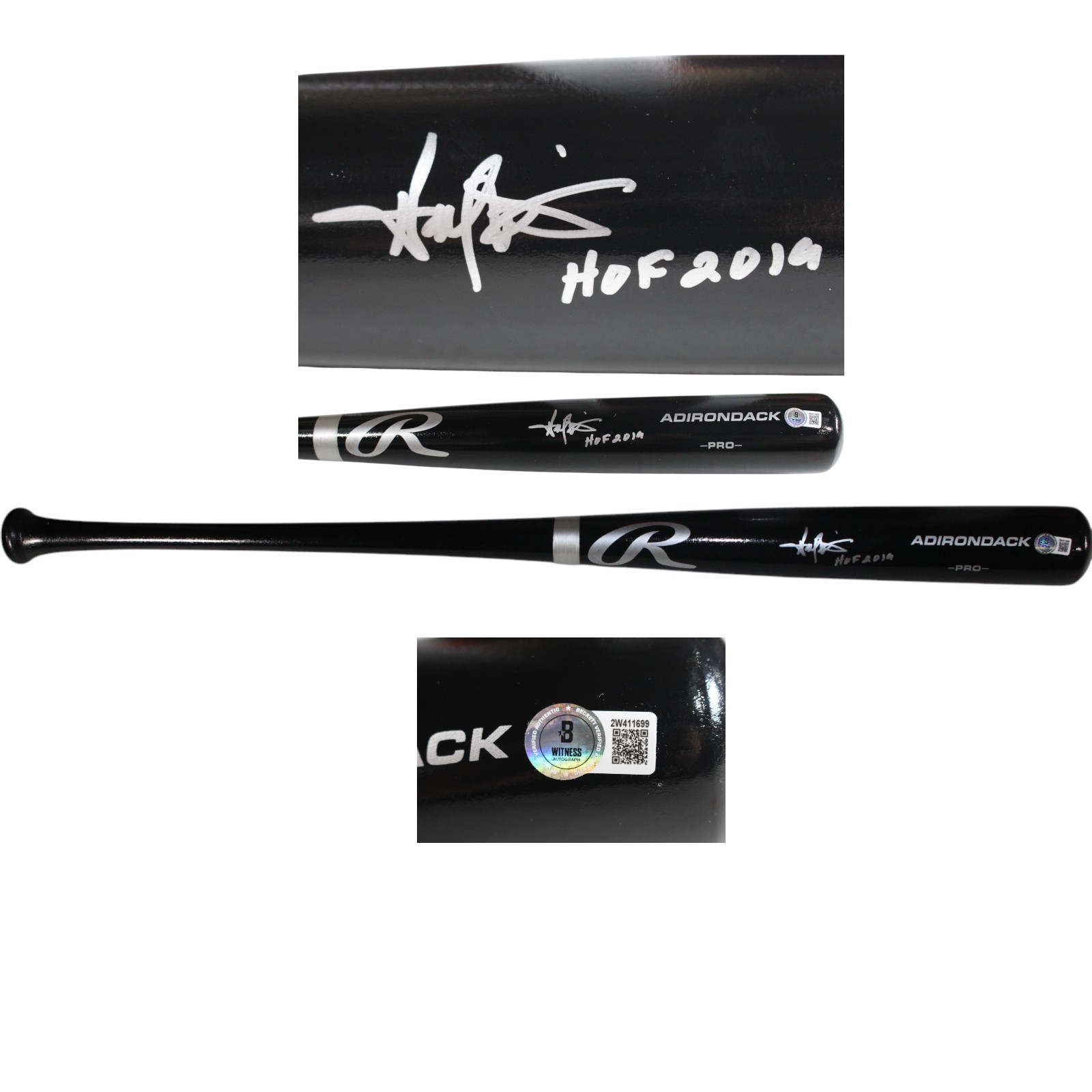 Harold Baines Autographed Chicago White Sox Black Bat HOF Beckett Witness 49214
