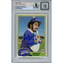 Harold Baines Autographed 1981 Topps #347 HOF Slabbed Trading Card Beckett 50603