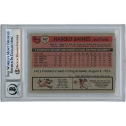 Harold Baines Autographed 1981 Topps #347 HOF Slabbed Trading Card Beckett 50603