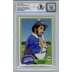 Harold Baines Autographed 1981 Topps #347 HOF Slabbed Trading Card Beckett 50613