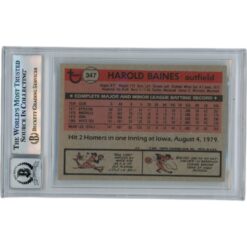 Harold Baines Autographed 1981 Topps #347 HOF Slabbed Trading Card Beckett 50638