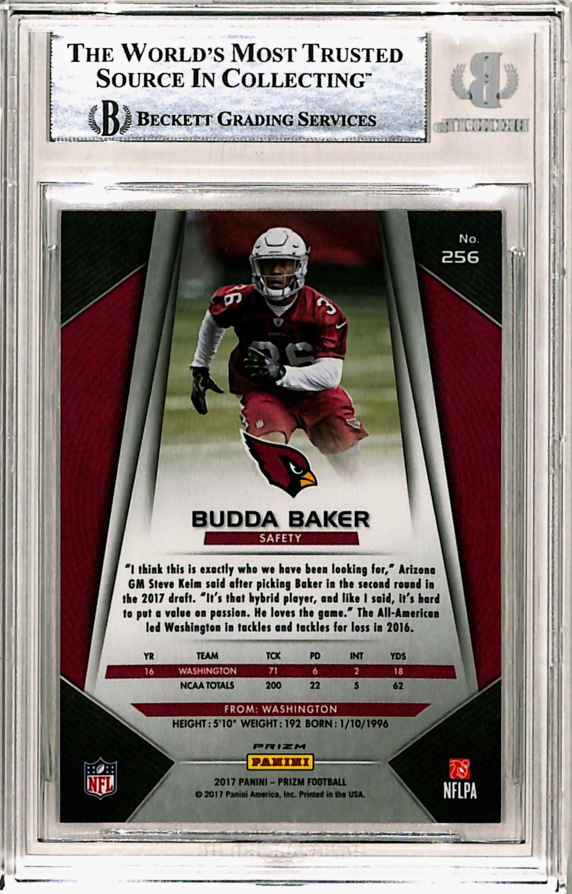 Budda Bakers Signed 2017 Prizm #256 Trading Card Slab Beckett 43293