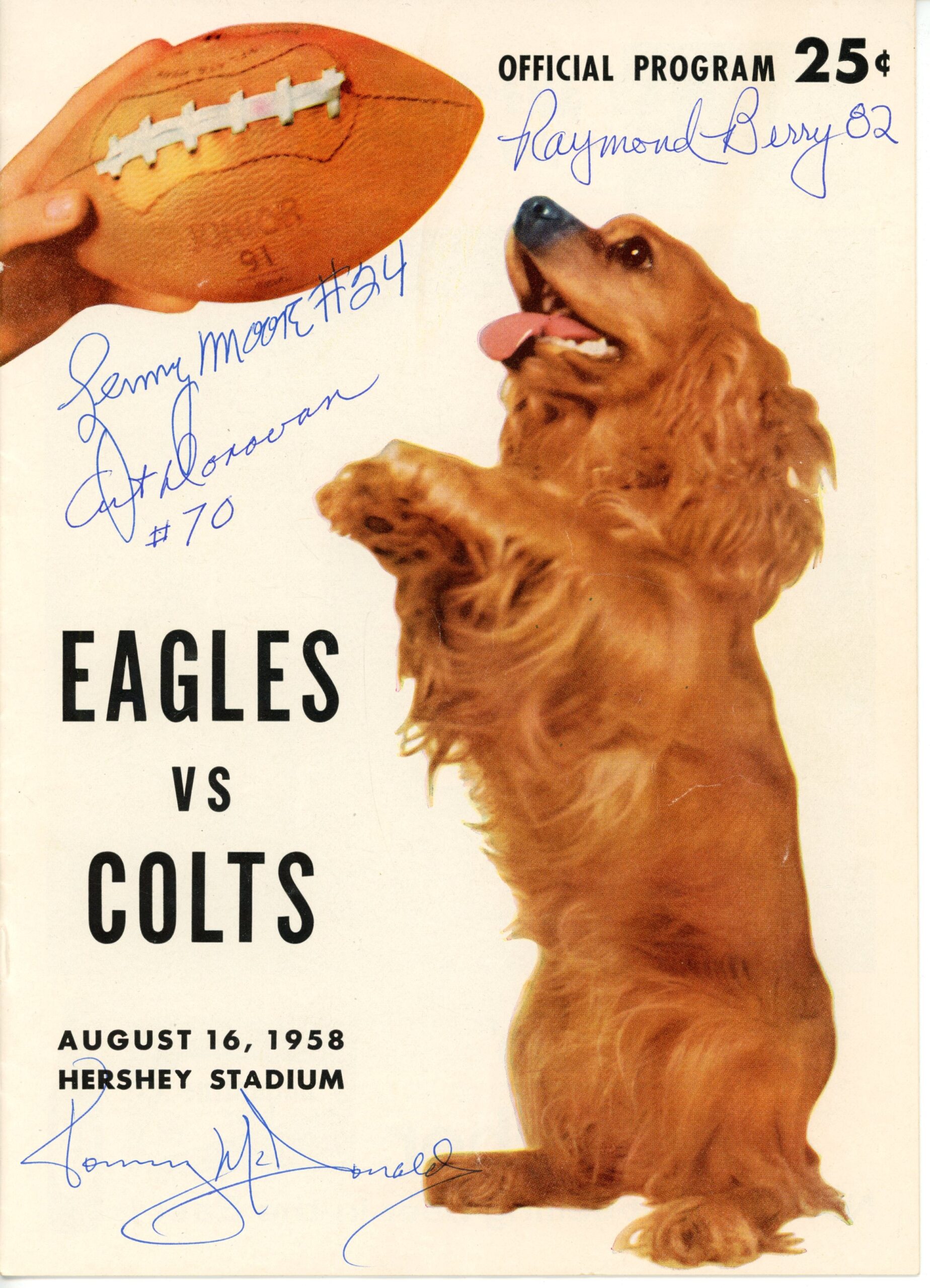 Berry Moore Donovan McDonald Signed Baltimore Colts 1958 Magazine JSA 55075