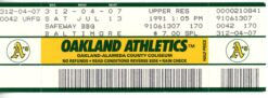Baltimore Orioles Team Combined No Hitter 7/13/1991 Ticket 56264
