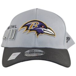 Baltimore Ravens Super Bowl XLVII Grey New Era Fitted Stretch M-L Hat 56037