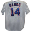 Ernie Banks Autographed/Signed Chicago Cubs Majestic White XL Jersey JSA 25802