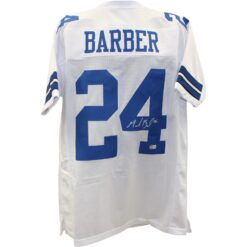 Marion Barber Autographed Pro Style Sz XL White Jersey Beckett Witness 57909