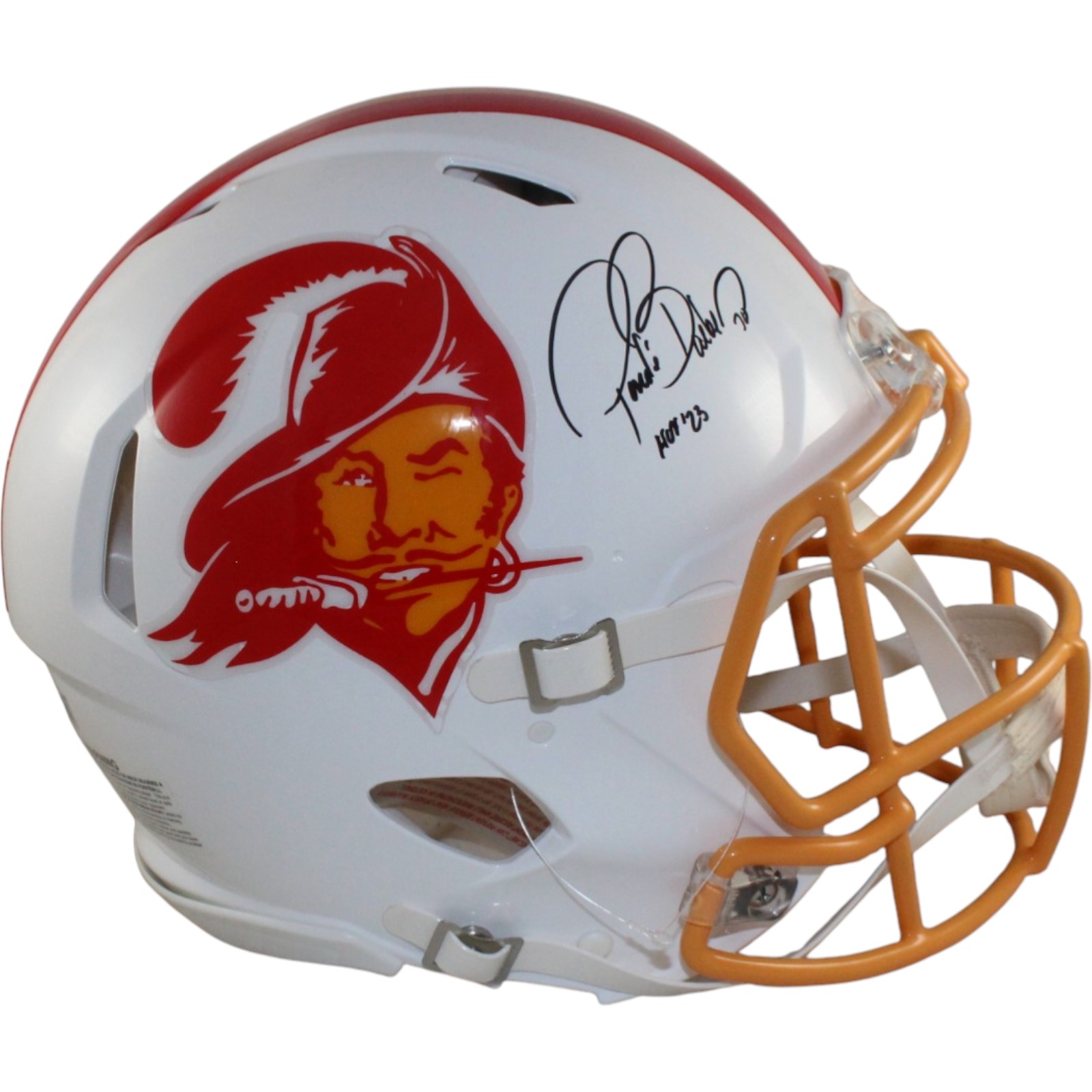 Ronde Barber Autographed Tampa Bay Buccaneers Pro TB Helmet HOF Beckett Witness 55452